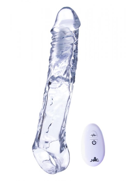 Прозрачная насадка-удлинитель Length Enhancer With Bullet с подхватом - 22,3 см. - NMC - в Ачинске купить с доставкой