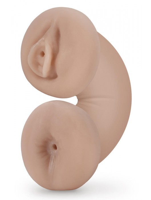 Телесный люминесцентный двусторонний мастурбатор Tasha - Blush Novelties - в Ачинске купить с доставкой