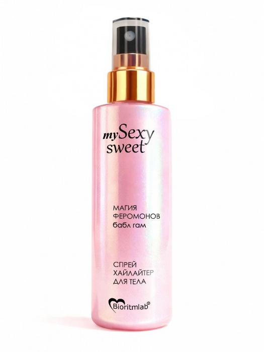 Спрей хайлайтер для тела Sexy Sweet с ароматом бабл-гам, шиммером и феромонами - 200 мл. -  - Магазин феромонов в Ачинске