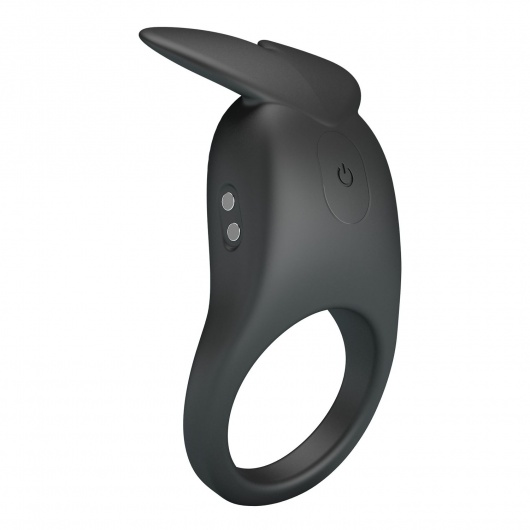 Черное перезаряжаемое виброкольцо Carlton - Baile - в Ачинске купить с доставкой