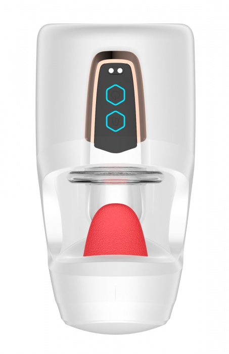 Белый мастурбатор с язычком и возвратно-поступательными движениями - Secwell - в Ачинске купить с доставкой