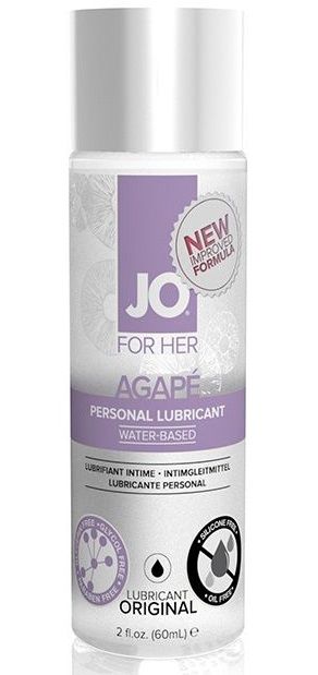 Лубрикант на водной основе для женщин JO AGAPE LUBRICANT ORIGINAL - 60 мл. - System JO - купить с доставкой в Ачинске