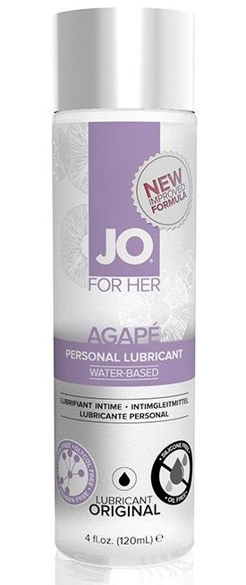 Женский лубрикант на водной основе JO AGAPE LUBRICANT ORIGINAL - 120 мл. - System JO - купить с доставкой в Ачинске