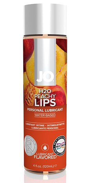 Лубрикант на водной основе с ароматом персика JO Flavored Peachy Lips - 120 мл. - System JO - купить с доставкой в Ачинске