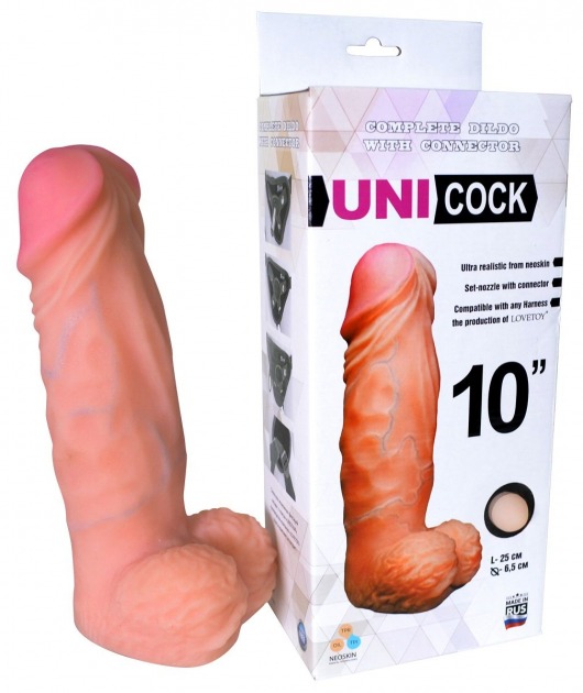 Фаллическая насадка Харнесс UNICOCK 10  - 25 см. - LOVETOY (А-Полимер) - купить с доставкой в Ачинске