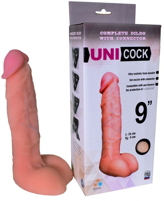 Фаллическая насадка Харнесс UNICOCK 9  - 24 см. - LOVETOY (А-Полимер) - купить с доставкой в Ачинске