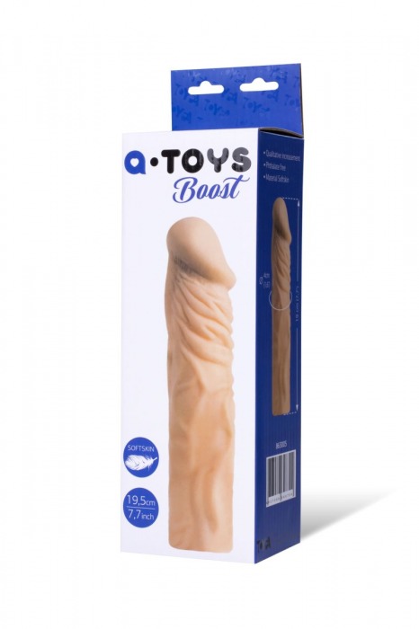 Насадка с ярко выраженной головкой и рельефным стволом - 19 см. - A-toys - в Ачинске купить с доставкой