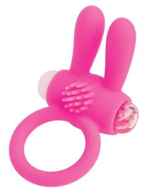 Розовое эрекционное виброкольцо A-toys с ушками - A-toys - в Ачинске купить с доставкой