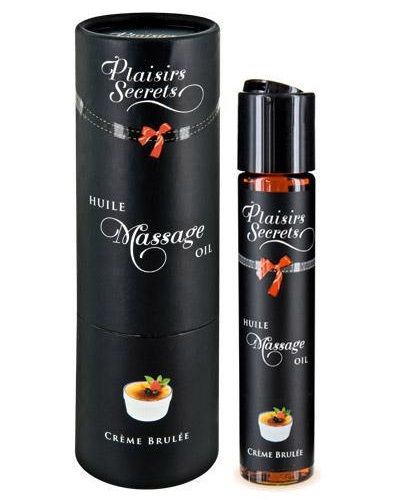 Массажное масло с ароматом крем брюле Huile de Massage Gourmande Creme Brulée - 59 мл. - Plaisir Secret - купить с доставкой в Ачинске