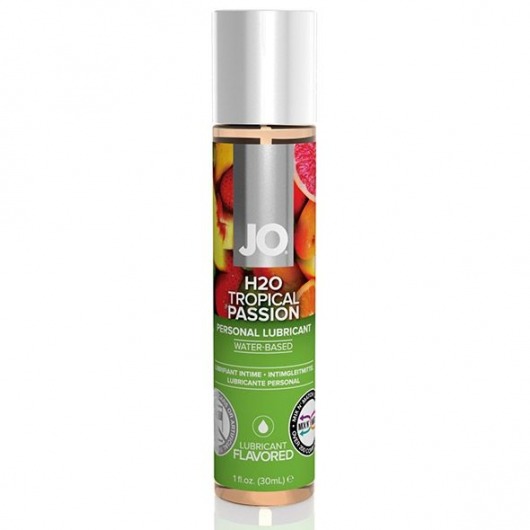 Смазка с ароматом тропических фруктов JO Flavored Tropical Passion - 30 мл. - System JO - купить с доставкой в Ачинске