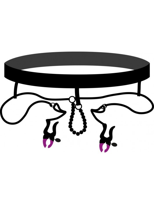 Трусики с зажимами для половых губ и бусинками для массажа промежности - Orion - купить с доставкой в Ачинске