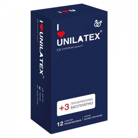 Ультрапрочные презервативы Unilatex Extra Strong - 12 шт. + 3 шт. в подарок - Unilatex - купить с доставкой в Ачинске