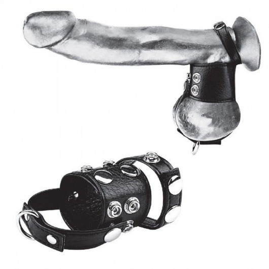 Утяжка на пенис и мошонку Cock Ring With 1.5  Ball Stretcher And Optional Weight Ring - BlueLine - купить с доставкой в Ачинске