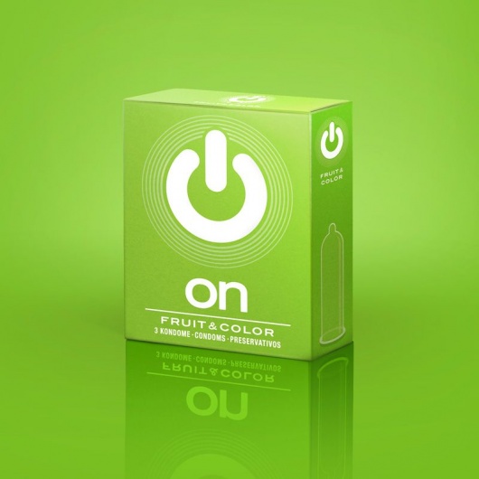 Цветные ароматизированные презервативы ON) Fruit   Color - 3 шт. - ON) - купить с доставкой в Ачинске