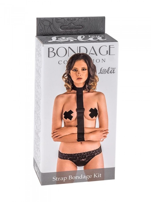 Ошейник с длинной лентой и наручниками Strap Bondage Kit Plus Size - Lola Games - купить с доставкой в Ачинске