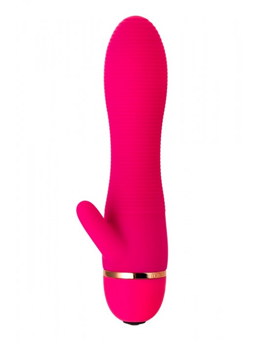 Розовый вибромассажёр с небольшим клиторальным отростком - 15 см. - A-toys