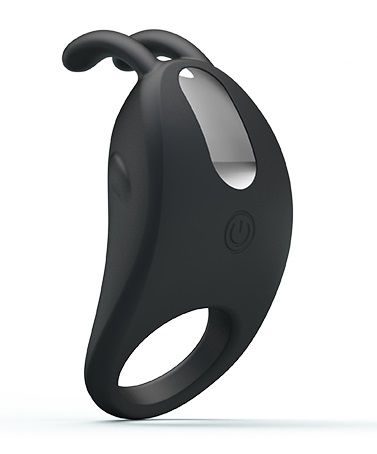 Чёрное эрекционное кольцо с вибрацией Rabbit Vibrator - Baile - в Ачинске купить с доставкой