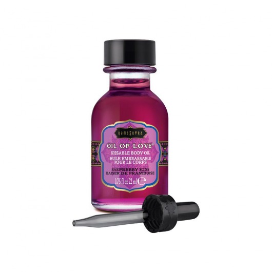 Масло для ласк с ароматом малины Oil of Love Raspberry Kiss - 22 мл. - Kama Sutra - купить с доставкой в Ачинске