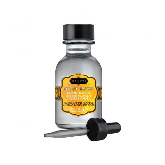 Масло для ласк с ароматом кокоса и ананаса Oil of Love Coconut Pineapple - 22 мл. - Kama Sutra - купить с доставкой в Ачинске
