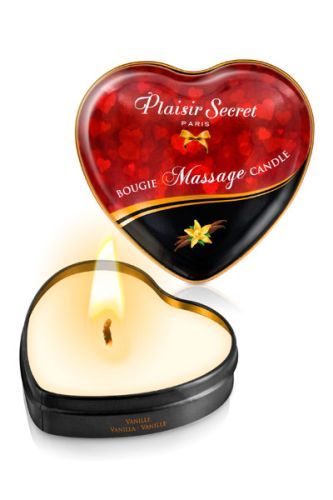 Массажная свеча с ароматом ванили Bougie Massage Candle - 35 мл. - Plaisir Secret - купить с доставкой в Ачинске