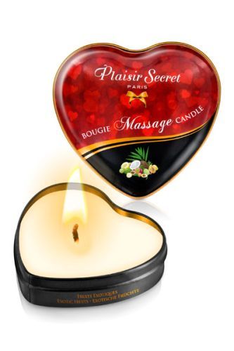Массажная свеча с ароматом экзотических фруктов Bougie Massage Candle - 35 мл. - Plaisir Secret - купить с доставкой в Ачинске