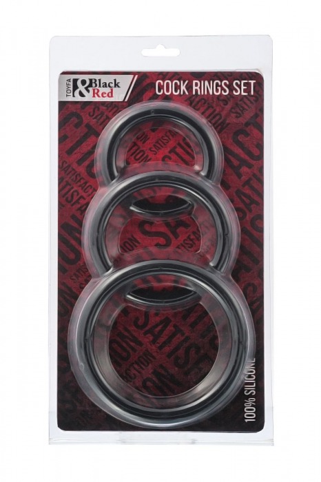 Набор из 3 чёрных эрекционных колец - ToyFa - в Ачинске купить с доставкой