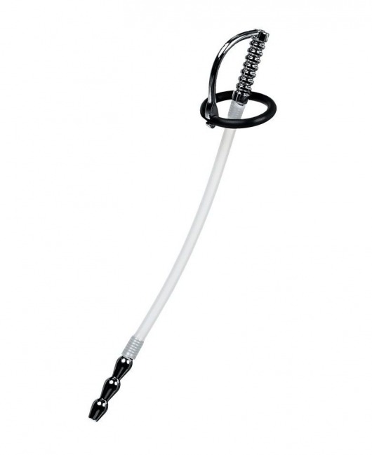 Силиконовый уретральный плаг со сменными фиксирующими кольцами Metal - ToyFa - купить с доставкой в Ачинске