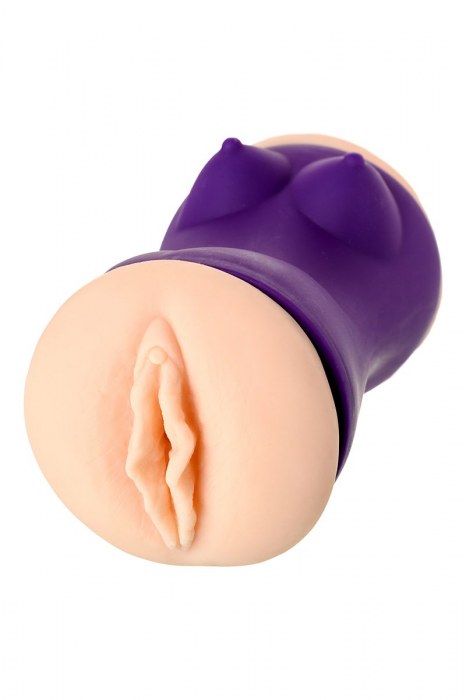 Двухсторонний мастурбатор JOS YARA в фиолетовой колбе - JOS - в Ачинске купить с доставкой