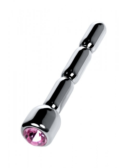 Серебристый уретральный плаг со стразом - 7 см. - ToyFa - купить с доставкой в Ачинске