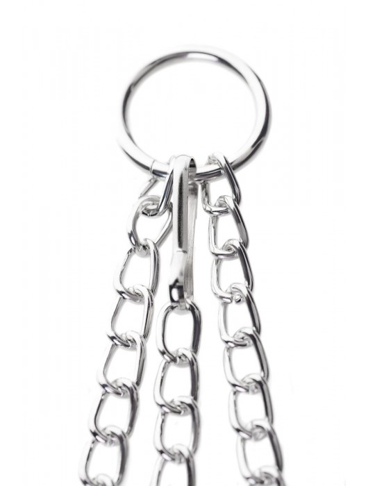 Серебристо-чёрные зажимы для сосков с кольцом для пениса TOYFA Metal - ToyFa - купить с доставкой в Ачинске