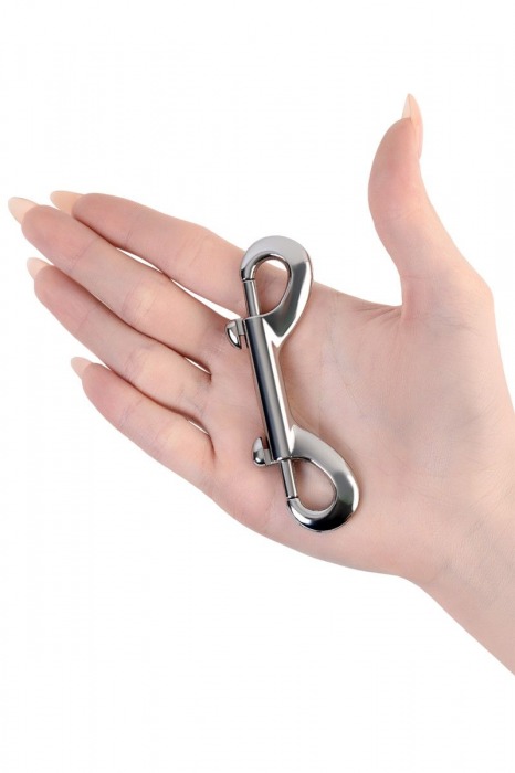 Серебристый двухсторонний карабин TOYFA Metal - ToyFa - купить с доставкой в Ачинске